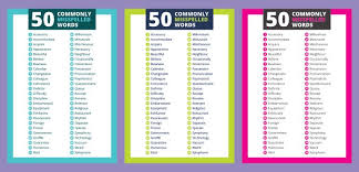 50 Commonly Misspelled Words Uk English Paperzip