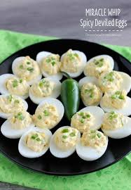 With This Spicy Deviled Eggs Recipe You Ll Have The Perfect Party Snack Sure To Please Even The Toughest Crowds Spicy Deviled Eggs Deviled Eggs Miracle Whip