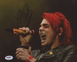 Gerard's hair is now red, and everyone's coming up with new nicknames. Gerard Way Signed My Chemical Romance 8x10 Photo Inscribed Xoxo Psa Coa