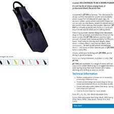 Scubapro Jet Fins Size Chart Best Picture Of Chart