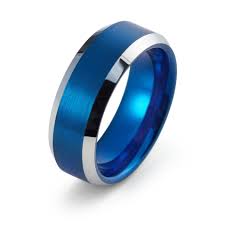 Pin By Eren Burak Durna On Jewellery In 2021 Blue Tungsten Ring Tungsten Wedding Bands Blue Wedding Band