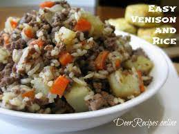 Easy Venison And Rice Recipe Venison Recipes Deer Meat Recipes Deer Recipes