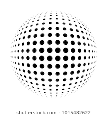 White 3d Halftone Sphere Dotted Spherical Background Logo Template For Your Design Circle Dots Isolated On The White B Halftone Stock Illustration Illustration