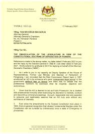 Doctrine of separation of power. Bfm News On Twitter Dewan Rakyat Deputy Speaker Azalina Othman Said Has Questioned The Rationale Behind The Suspension Of Parliament In A Letter To A G Idrus Harun She Also Moots For The
