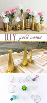 Learn How To Create These Beautiful Gold And Glitter Vases For Super Cheap Use Gold Leaf Diy Inexpensive Home Decor Diy Home Decor