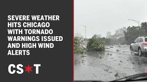 A tornado tore through the chicago suburb of naperville, illinois, just after 11 p.m. Severe Weather Hits Chicago Area With Tornado Warnings Issued And High Wind Alerts Youtube