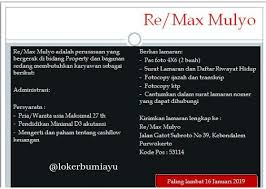 Sampoerna merupakan afliansi pt philip morris indonesia dan bagian dari philip morris internasional inc yang merupakan perusahaan tembakau terkemuka di. Lowongan Kerja Re Max Mulyo Purwokerto Februari 2019