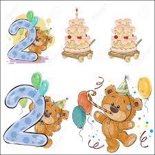 For more information send an email Set Of Vector Illustrations With Brown Teddy Bear Birthday Cake Stock Photo Picture And Royalty Free Image Image 78840031