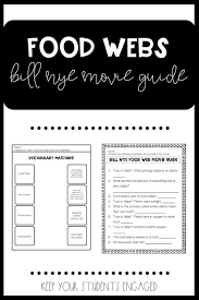 Keep Your Elementary Students Engaged While Watching Bill Nye S Video On Food Webs This Includes Vocabulary Before Watc Food Web Bill Nye Reading Worksheets