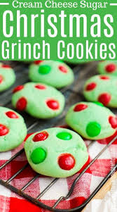 Add flour, powdered sugar and cornstarch a little at a time mixing. Grinch Cookies Christmas Recipes Easy Grinch Cookies Cookies Recipes Christmas