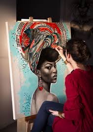 Artwork Trinidad Work In Progress Painting Art Projects Black Art Painting Abstract Art Painting