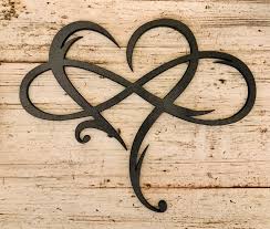 Infinity Heart Wood Sign Infinity Symbol Wall Art Love Etsy Heart With Infinity Tattoo Infinity Tattoos Infinity Heart