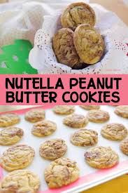 These Nutella Peanut Butter Cookies Are Soft Chewy And So Easy To Make It S A Fun Update To A Class Peanut Butter Nutella Butter Cookies Butter Cookies Easy