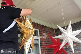 Check out our star ceiling selection for the very best in unique or custom, handmade pieces from our wall decals & murals shops. Diy Hanging Star Lights For Christmas Porch Decor Polka Dot Chair