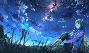 girls sky wallpapers animegirl animekawaii kawaii sky wallpapers girl kurdishotaku أنمي خلفيات بنات