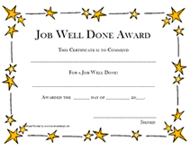 Certificate Of Job Well Done Awards Certificate Templates Awards Certificates Template Certificate Of Achievement Template