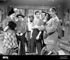 CLANCY STREET BOYS, Huntz Hall, Leo Gorcey, Ernest Morrison, Bobby Jorday,  Noah Beery, 1943 Stock Photo