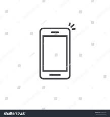 Black And White Mobile Phone Icon Mobile Phone Icon Vector Line Art Outline Style Of Smartphone Symbol Simple Linear Cellphone Pictogram Isolated On White A Phone Icon Pictogram Mobile Phone