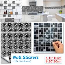 Long king tile 10 sheet premium anti mold peel and stick backsplash tiles for kitchen 12x12 in white subway tile longking premium quality easy diy peel and stick tile is made of an adhesive substrate topped with a gel component called epoxy resin. 10pcs Self Adhesive Mosaic Tile Sticker Kitchen Backsplash Bathroom Wall Tile Stickers Decor Wat Vinyl Wall Tiles Mosaic Tile Stickers Backsplash Bathroom Wall