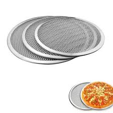 Auch 3 Pack Commercial Grade Thicken Seamless Rim Aluminum Mesh Pizza Screen Baked Pizza Pan Netting 9 Inch 10 Inch 12 Inch Pizza Pans Pizza Bake Pan Pizza