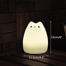 Amazon Com Umiwe Cute Kitty Led Children Night Light Kids Silicone Cat Lamp 8 Single Colors And 7 Color Flashing Usb Rechargeable Lighting Warm White Light Baby