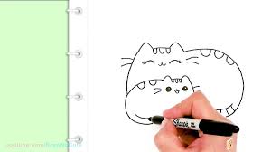 Kawaii, cute cat's for mother's day love. How To Draw Pusheen With Mom Easy Mother S Day