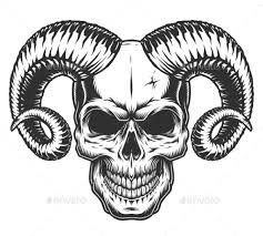 Graphic colorful human skull with moose horns. Skull With Horns Skull With Horns Skulls Drawing Skull Artwork