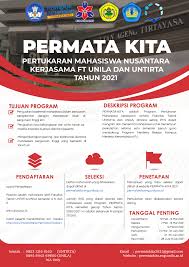 Bahkan ia mengaku lebih bersemangat lagi untuk dapat meraih medali di. Pendaftaran Permata Kita 2021 Fakultas Teknik Untirta