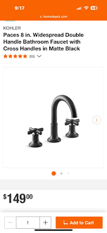 Kohler Paces Widespread bathroom sink faucet Matte Black Finish 8” Bathroom  accessories