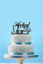 Download Amazon Com Hooked For Life Fishing Wedding Cake Topper Customized Cake Topper Wedding Bridal Shower Cake Topper Fish Cake Topper Rustic Cake Topper Kitchen Dining