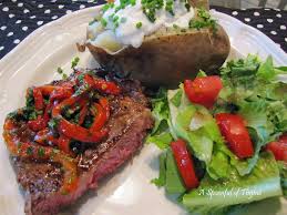 Maybe you would like to learn more about one of these? Grilled Rib Eye Steak With Chipotle Honey Glaze And Roasted Pepper Relish