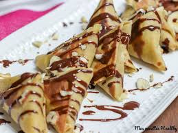 Crepe Fourree A La Banane Et Chocolat Mes Recettes Healthy Recette Petit Dejeuner Enfant Dessert Feuille De Brick Recette