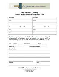 Is located in san juan capistrano city of california state. Fillable Online Fhm Insurance Company Internal Dispute Resolution Grievance Form Fax Email Print Pdffiller