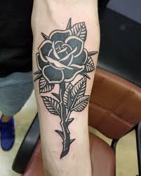 Black Americana Rose Done By Jesse Goetschius Testament Tattoo Bryan Ohio Rose Tattoos For Men Black Flowers Tattoo Traditional Rose Tattoos