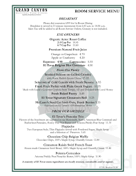The el tovar dining room is considered one of the finest dining establishments at the grand canyon. El Tovar Dining Room Menu In Grand Canyon Village Arizona Usa