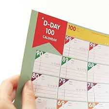 100 Days 2018 Planer Sheet 4 Packs Countdown Schedule Wall