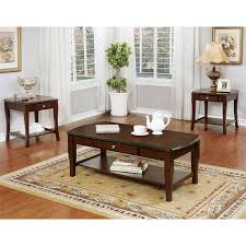Ships free orders over $39. Furniture Of America Karisa 3 Piece Wood Coffee Table Set In Dark Oak Idf 4702 3pk