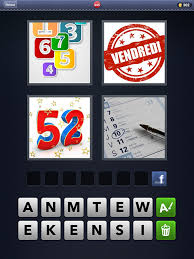 Nous avons collecter la solution de tous les mots possible à 7 lettres par pack des niveaux selon le dernier mise a jour du jeu seulement sur notre. 4 Images 1 Mot 345 Numeros Vendredi 52 Jour Android Iphone