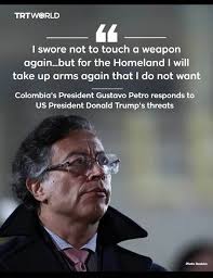 Colombian President Gustavo Petro addressed the AI-generated image of a  bald eagle and a jaguar that he retweeted depicting himself and President  Trump, after months of public insults and tensions between the