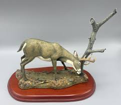 Danbury Mint The Rub Curtis Christensen Whitetail Deer Sculpture NO BOX or  COA