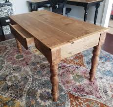 Farmhouse Writing Desk With Turned Legs In 2020 Farmhouse Table Plans Diy Farmhouse Table Small Farmhouse Table
