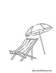 Beach Chair And Parasol Summer Coloring Pages Beach Chairs Beach Coloring Pages