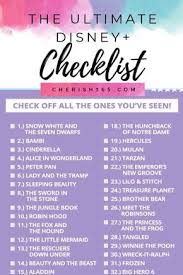 The Ultimate Disney Movies Checklist For Disney In 2020 Disney Movies List Disney Movie Marathon Netflix Movies To Watch