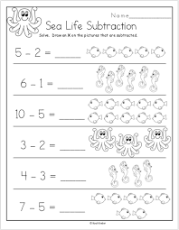 Free Sea Life Subtraction Worksheets For Kindergarten Madebyteachers Kindergarten Subtraction Worksheets Subtraction Worksheets Kindergarten Subtraction Activities