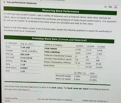 Solved 5 Key Performance Measures Measuring Stock Perfor Chegg Com