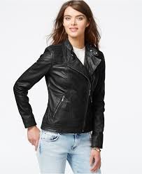 Guess Asymmetrical Zip Front Leather Jacket Jackets Blazers Women Macy S Blazer Jackets For Women Leather Jacket Jackets