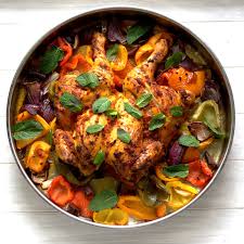 Ideal für all jene, die darauf achten, wieviele makronährstoffe sie pro mahlzeit zu sich. Bushcooks Kitchen Harissa Hahnchen Aus Dem Ofen Aus Jamies 5 Zutaten Kuche Von Jamie Oliver