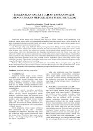 Latar belakang masalah di era perkembangan teknologi komunikasi yang sudah. Pdf Pengenalan Angka Tulisan Tangan Online Menggunakan Metode Structural Matching
