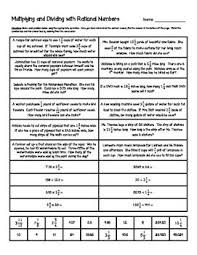 Multiplying And Dividing With Rational Numbers Solve Match And Color Rational Numbers Word Problems Solving