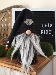 Biker Gnome Motorcycle Gnome Collectors Gnome Gnome Tiered Tray Decor Biker Gnomes Gnomes Gnomes Crafts